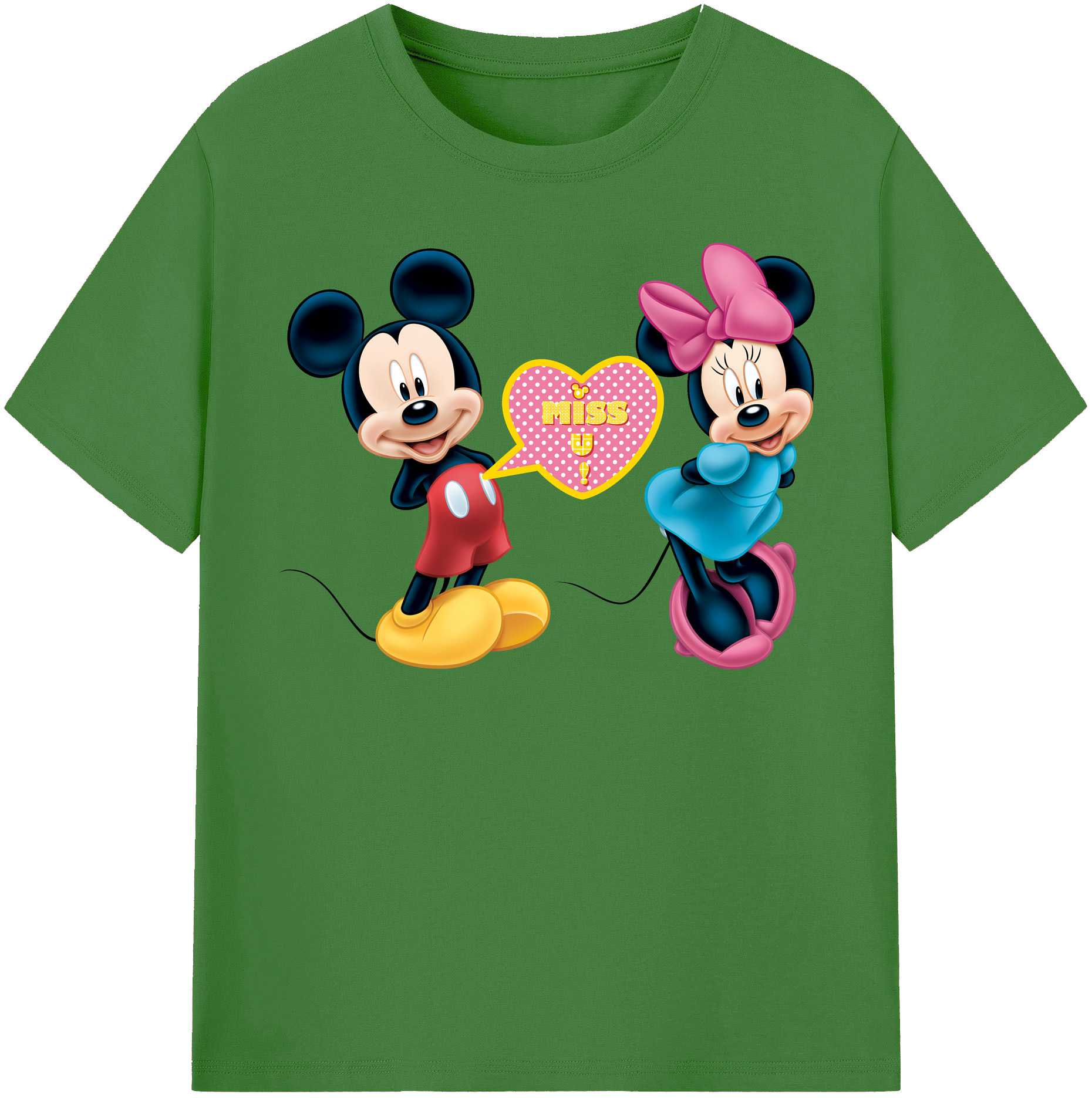 （画像用） ミッキーマウス Mickey Mouse レディースカジュアルプリントTシャツ（綿100％）